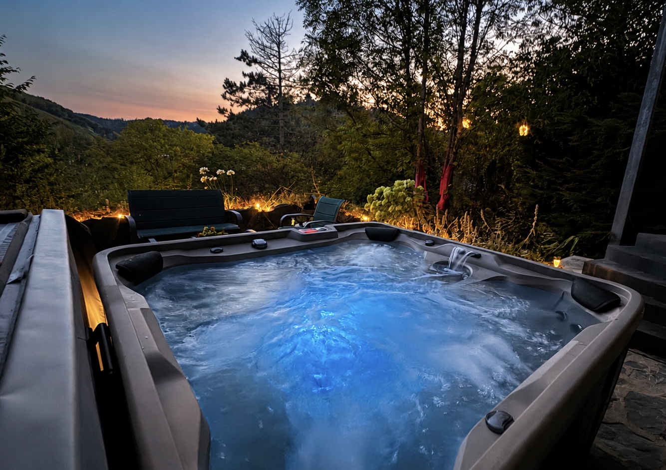 Whirlpool und Terrassenatmosphäre